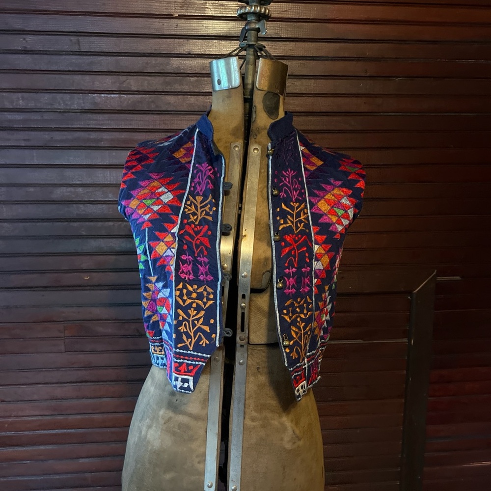 Vintage Colorful Embroidered Vest